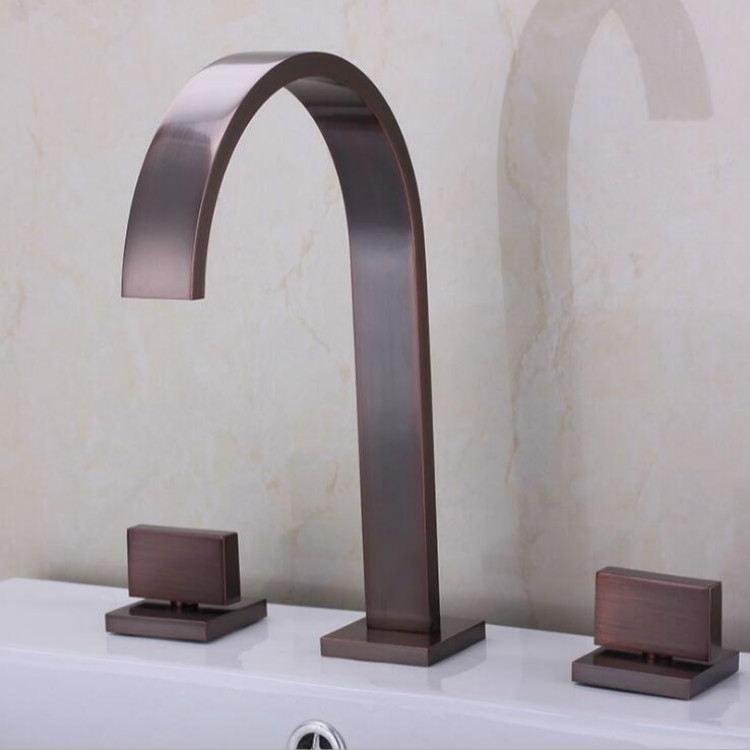 Sunsky Brushed Double Handle Hot And Cold Wash Basin Copper