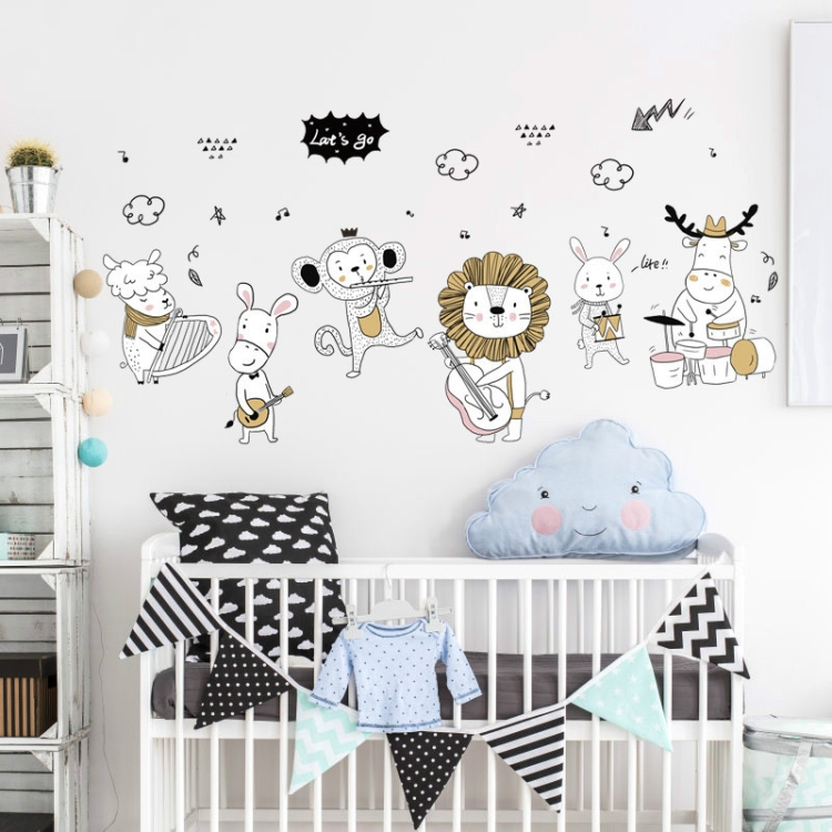 

Cartoon Animal Concert Children Room Wardrobe Decoration Cartoon Stickers, Size:50X70cm