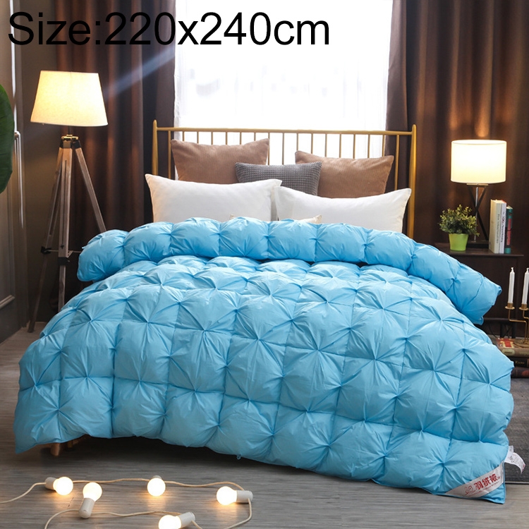 

Winter Thickened Duvet Cotton Goose Down Warm Twisted Solid Color Quilt Core, Size:220x240cm(Sky Blue)