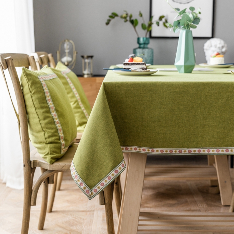 

Solid Color Waterproof Tablecloth Linen Rectangular Tablecloth, Size:140x300cm(Green)