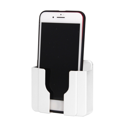 

Wall Mobile Phone Holder Stand Socket Charger Storage Box(White)