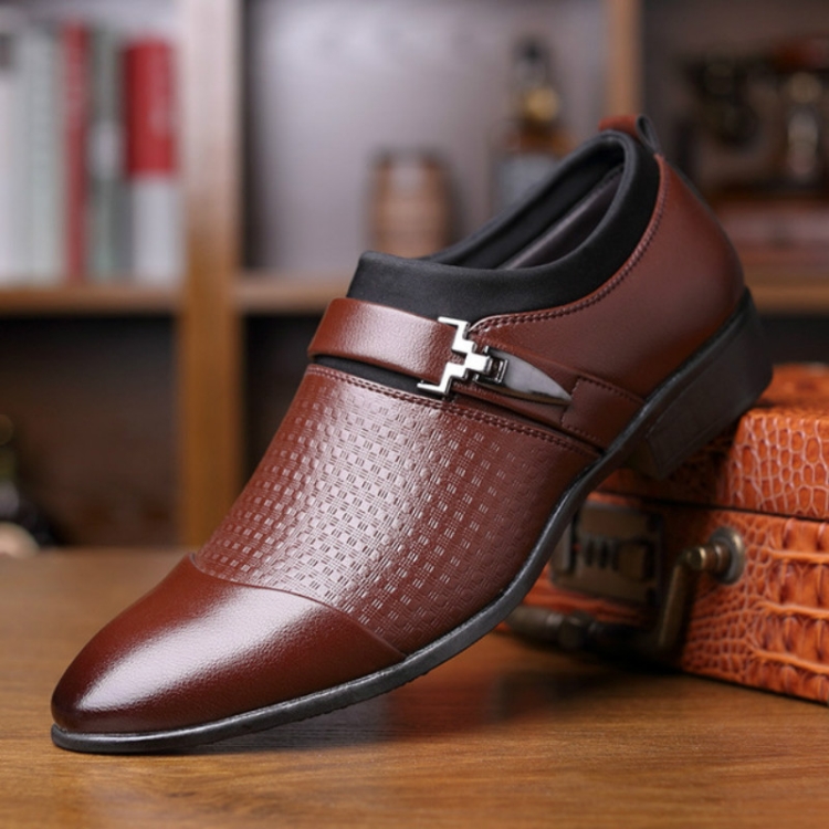 

Autumn And Winter Business Dress Large Size Men's Shoes, Size:42(Brown)