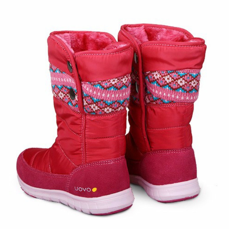 

UOVO Small Girls Winter Boots, Size:32(Rose Red)