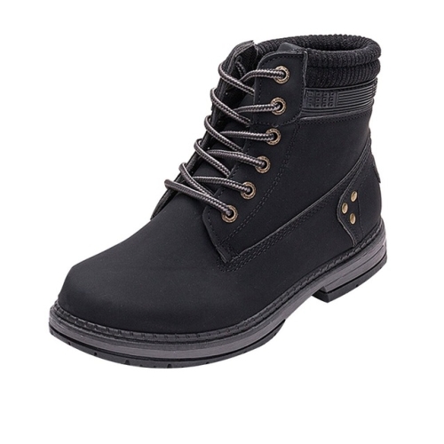 

Winter Women Boots Plus Velvet Warm Cotton Boots Short Tube Martin Boots, Size:38(Black)