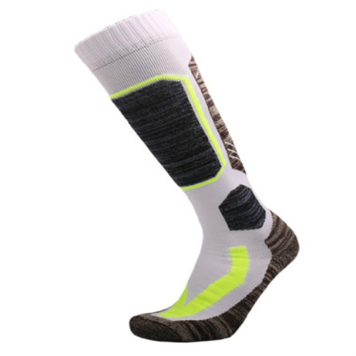 

Ski Socks Outdoor Sports Thick Long Sweat-absorbent Warm Hiking Socks, Size:35-39(White)