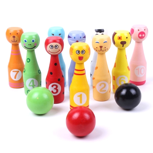 

Wooden Cartoon Digital Bowling Children Educational Parent-child Interactive Toys Outdoor Sports Toys(Animal)