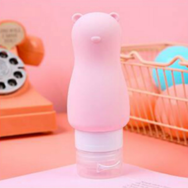 

Cute Silicone Inflatable Portable Animal Shape Travel Packaged Lotion Shampoo Moisture Bottle(Pink)