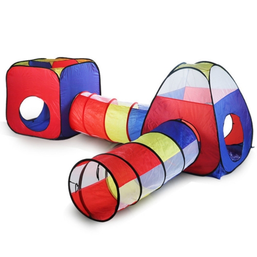 

Children Indoor and Outdoor Crawling Folding Game House Four-piece Set Basketball Pool Tunnel Tent House Baby Toys(Four-piece Children Tent)