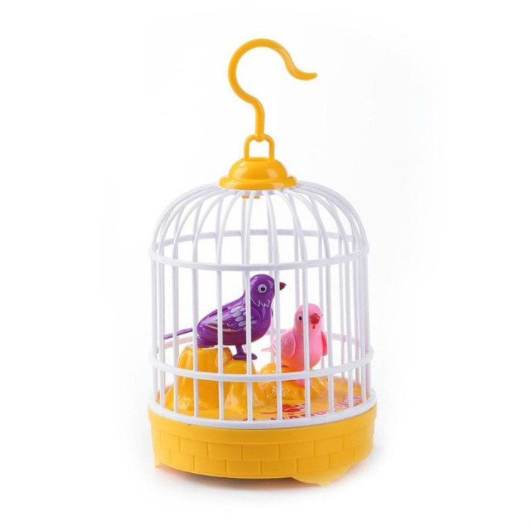 

Voice-activated Electric Birdcage Mini Children Toys(Yellow)