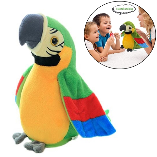

Plush Toy Parrots Recording Talking Parrots Will Twist the Fan Wings Children Toys, Size:Height 18cm(Green)