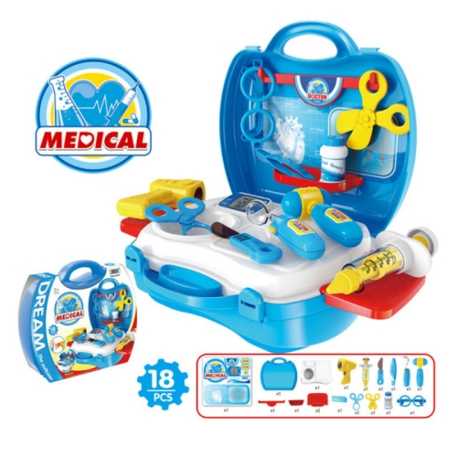 

Children Simulation Kitchen Tableware Tool Set Cosmetics Pretend Play House Suitcase Toy, Style:Medical