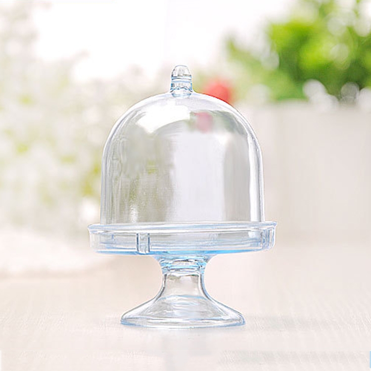 

12 PCS Creative Plastic Small Candy Box Transparent Lampshade Mini Food Play Tray Shaped Candy Box Toy(Blue)