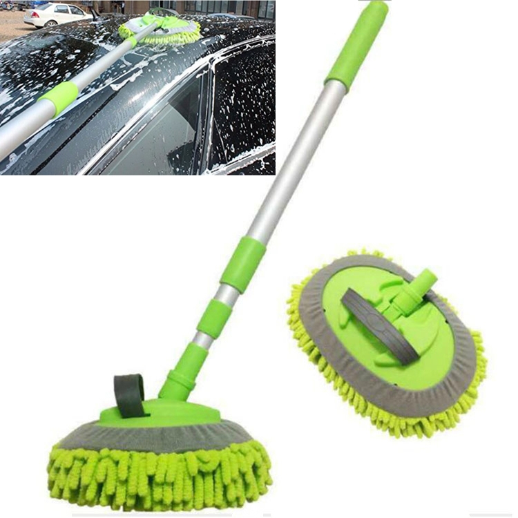 

2 PCS Aluminum Alloy Three-section Telescopic Rod Car Wash Cleaning Brush Dusting Tool Dust Mop