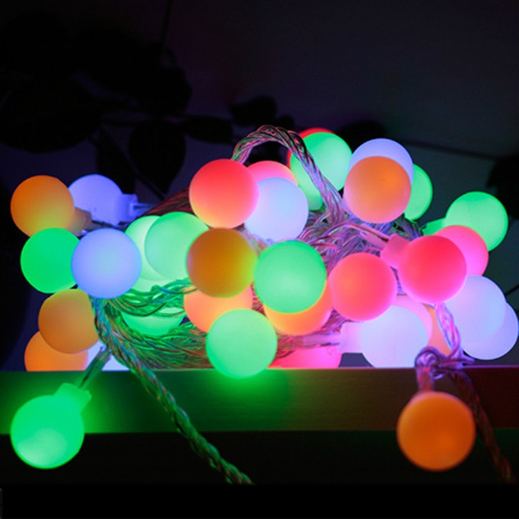 

LED Waterproof Ball Light String Festival Indoor and Outdoor Decoration, Color:Colorful 20 LEDs -Battery Power