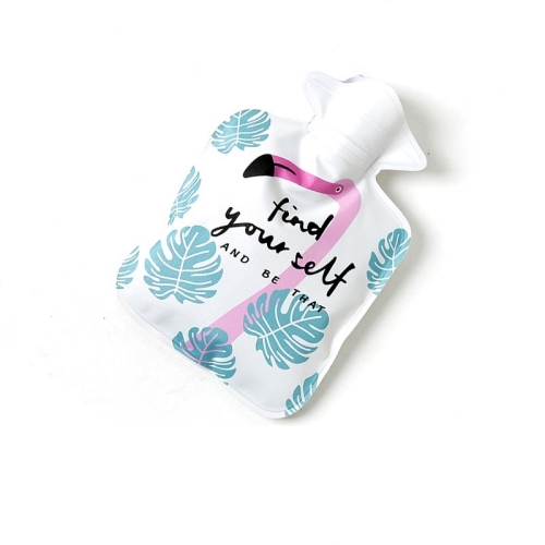 

Cartoon Mini Water Injection Hot Water Bag Portable Hand Warmer, Color:White Flamingo