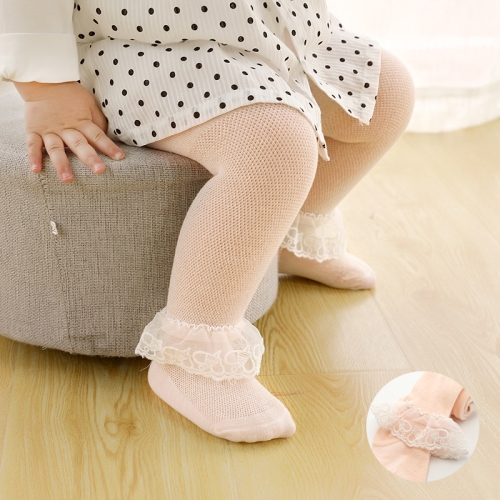 

Spring And Autumn Thin Breathable Girl Mesh Pantyhose Lace Baby Tights, Size:15/17(Orange Lace)