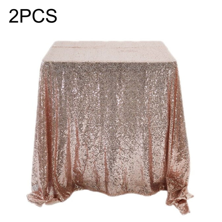 

2 PCS Round Table Decoration Cloth Hotel Wedding Banquet Decoration Embroidered Sequin Tablecloth, Size:60cm(Rose gold)