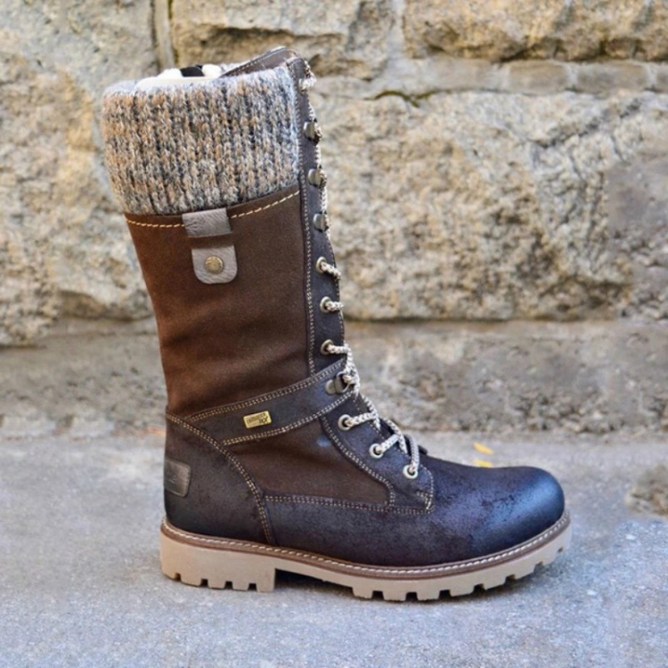 

Winter Boots Women Boots Round Toe Platform Warm Females Boots Shoes, Size:36(Brown)