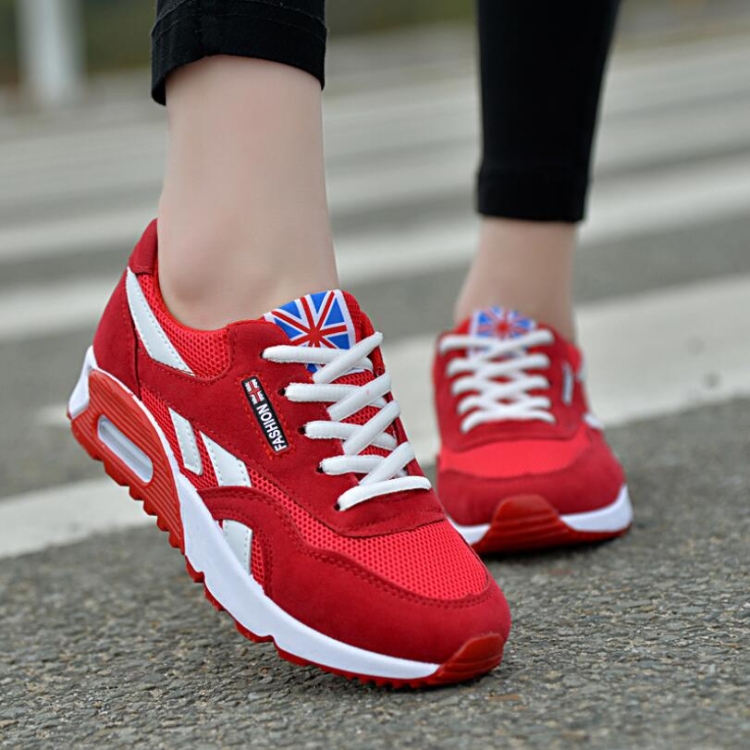 

Women Mesh Sneakers with Air Cushion, Size:35(Red)
