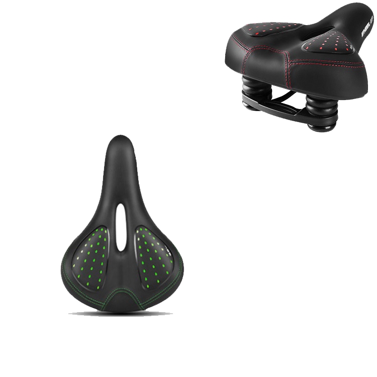 

WHEEL UP Bicycle Seat Large Saddle Bicycle Seat(Black And Green)