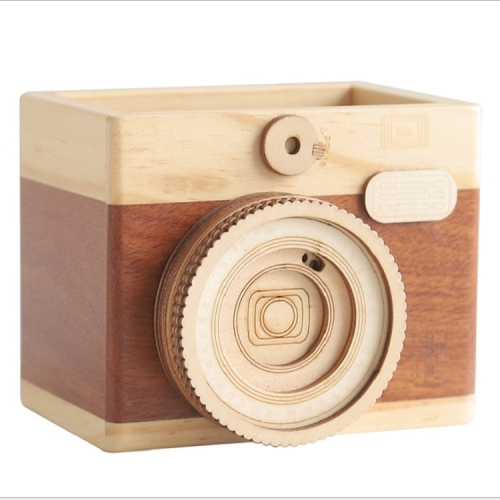 

Camera Model Wooden Pen Holder Decoration, Specifications:Single Pen Holder