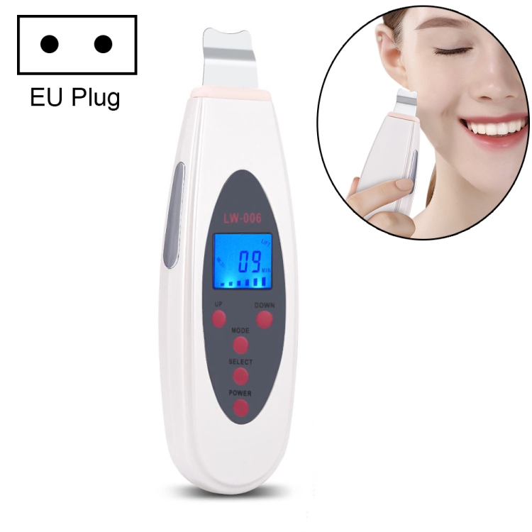 

Ultrasonic Shovel Skin Beauty Instrument LCD Digital Display Exfoliating Acne Device, Plug Standard:EU Plug(White)