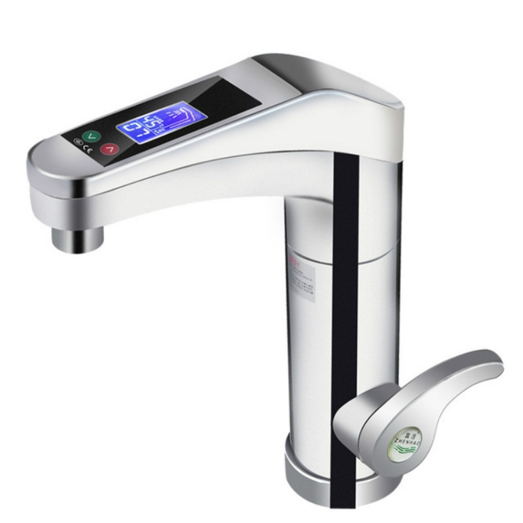 

Intelligent Instant Digital Hot Water Faucet Hot and Cold Water Heater, EU Plug(Silver Grey)