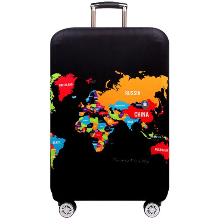 

Travel Luggage Cover Suitcase Dustproof Scratch-proof Protection Elastic Sleeve, Size:M Size 22 to 24 inch(English Map)