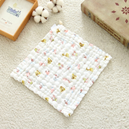 

2 PCS Cotton 6-layer Gauze Saliva Towel Seersucker Small Square Scarf(Zoo)