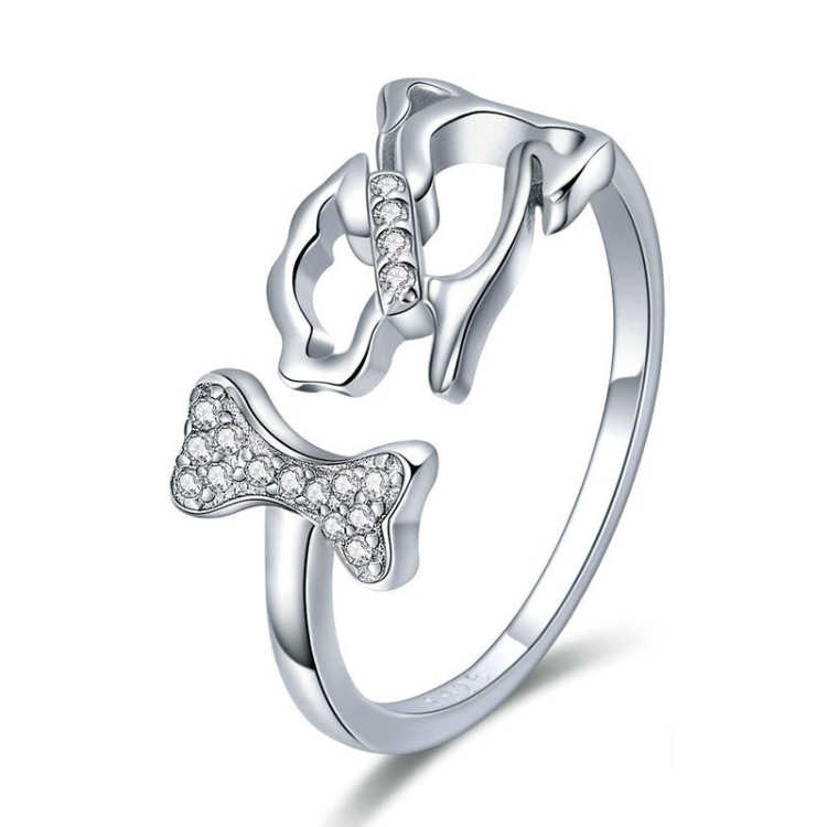 

Accompaniment Of The Dog S925 Sterling Silver Zircon Ring