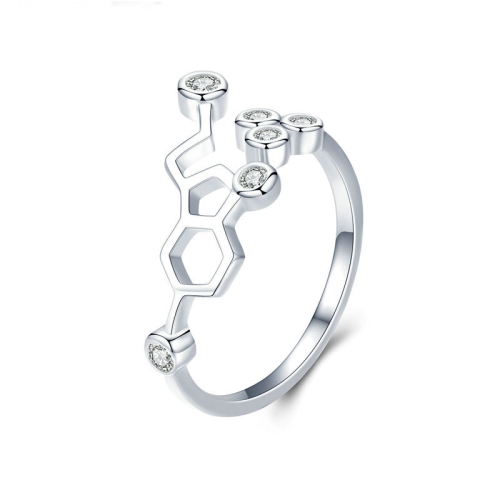 

Bee Honeycomb S925 Sterling Silver Open Ring