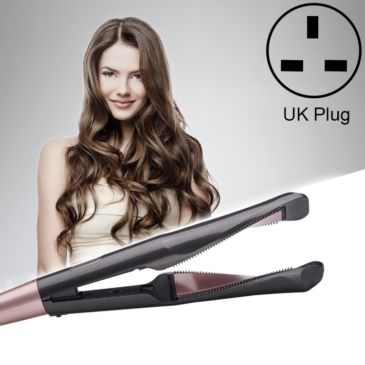 

Button Shaped Hair Curler Flat Iron Head Tempered Hair Curler Ceramic Spiral Curler(UK Plug)