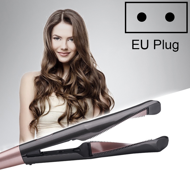 

Button Shaped Hair Curler Flat Iron Head Tempered Hair Curler Ceramic Spiral Curler(EU Plug)