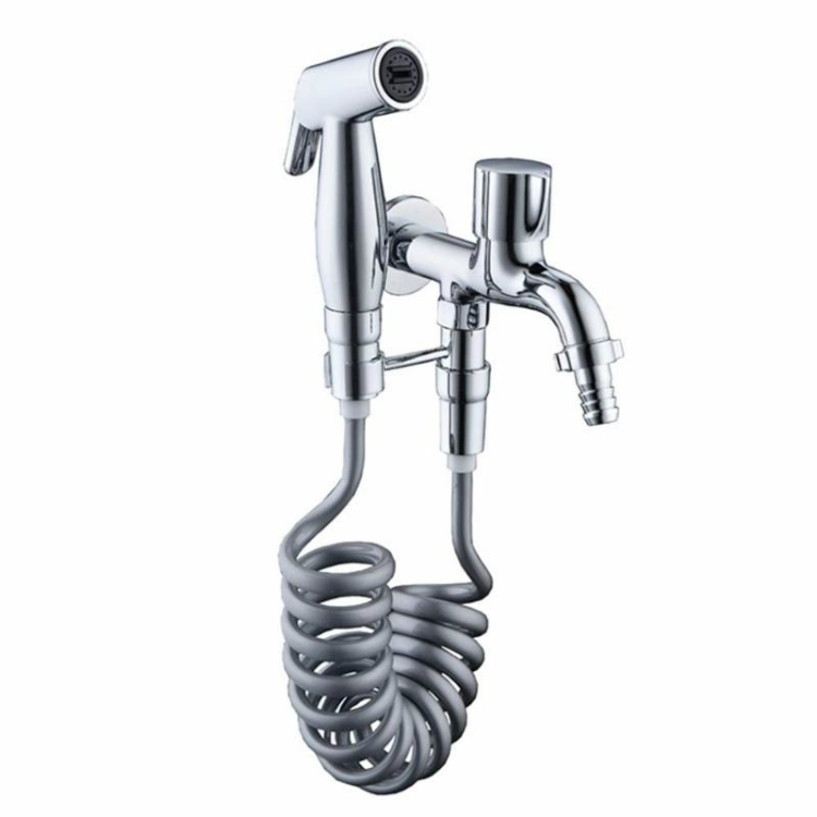 

Double Out Faucet Bathroom Small Washing Machine Faucet, Color:Faucet + Spray Gun