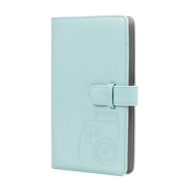 

96 Photos Album PU Leather Storage Clip Card Holder Books(Light Blue)
