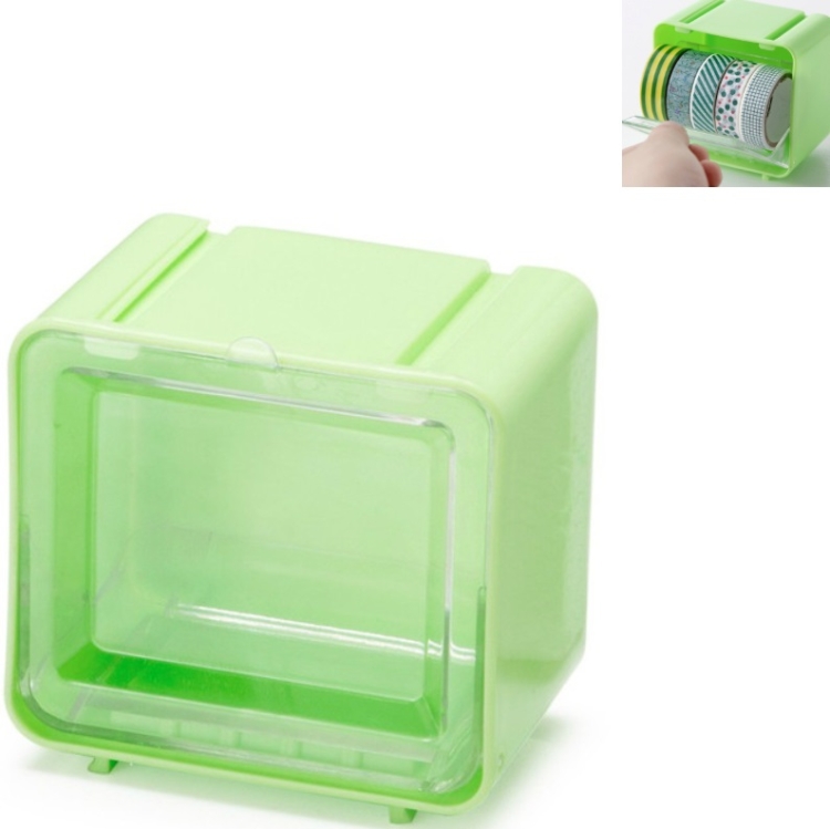 

6 PCS Tape Storage Box Cutter Desktop Stationery Storage Box(Green)