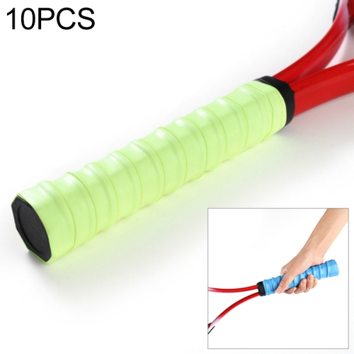 

10 PCS Keel Hand Glue Thickened Wear-resistant Tennis Racket Handle Non-slip Sweat-absorbent Belt Grip Winding Band(Fluorescent Green)