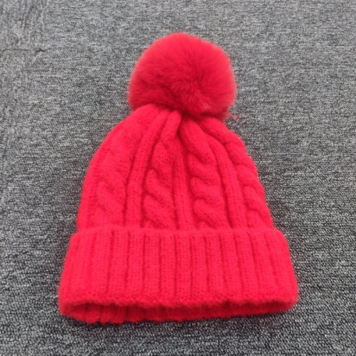 

Knitted Woolen Hat Wig Special Cap Detachable Wig Hat For 8261W, Style:Hemp Flower (Red)