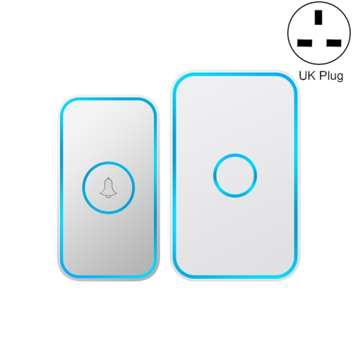 

CACAZI A78 Long-Distance Wireless Doorbell Intelligent Remote Control Electronic Doorbell, Style:UK Plug(Bright White)