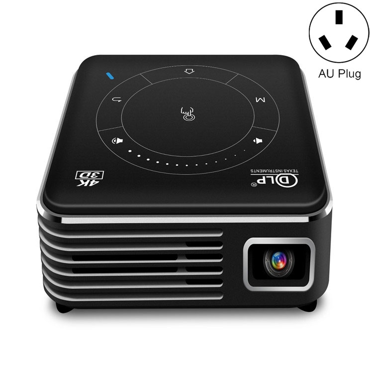 

P11 4K HD DLP Mini 3D Projector 4G + 32G Smart Micro Convenient Projector, Style:AU Plug(Black)