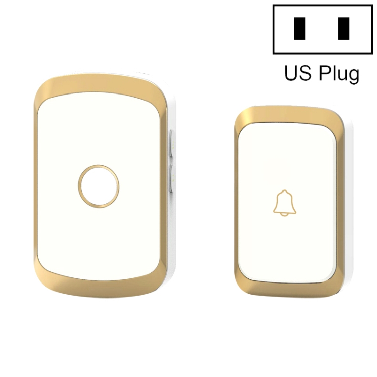 

CACAZI A20 Smart Home Wireless Doorbell Digital Music Remote Control Waterproof Doorbell, Style:US Plug(Golden)