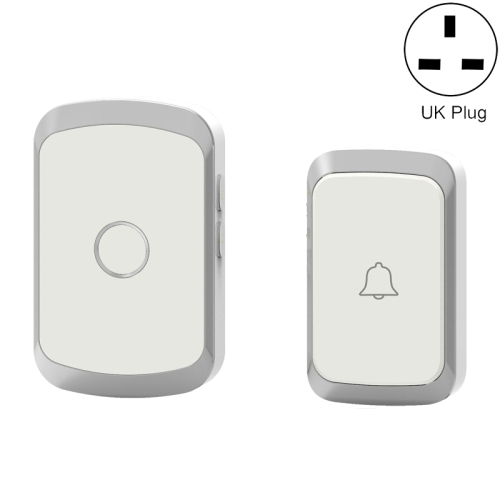 

CACAZI A20 Smart Home Wireless Doorbell Digital Music Remote Control Waterproof Doorbell, Style:UK Plug(Silver)