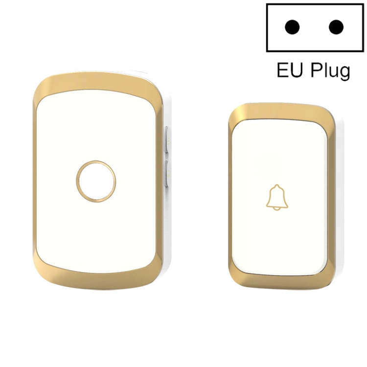 

CACAZI A20 Smart Home Wireless Doorbell Digital Music Remote Control Waterproof Doorbell, Style:EU Plug(Golden)