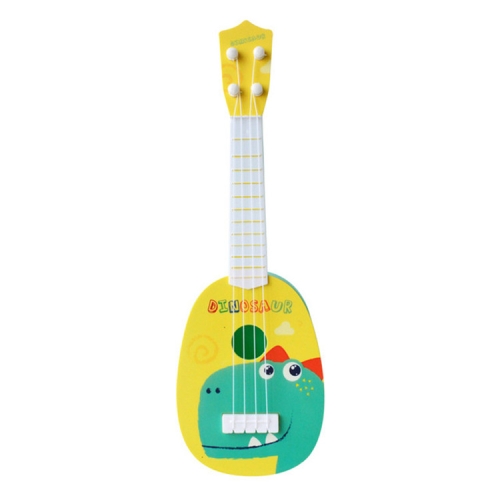 

Yellow Dinosaur Small Simulation Musical Instrument Mini Four Strings Playable Ukulele Early Childhood Education Music Toy