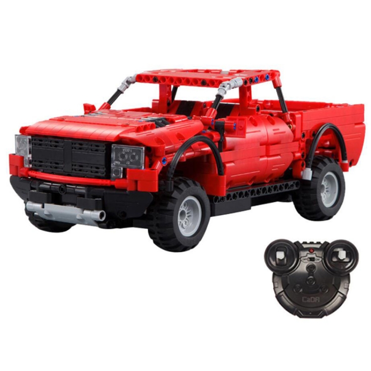 

Electric Remote Control Pickup Truck Sports Car Model Children Puzzle Assembled Building Block Toys(Red)