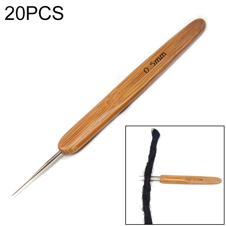 

20 PCS Dirty Braid Braid Single Hook Double Hook Wig Knitting Tool Crochet, Size:0.5 Single Crochet