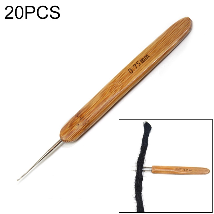 

20 PCS Dirty Braid Braid Single Hook Double Hook Wig Knitting Tool Crochet, Size:0.75 Single Crochet