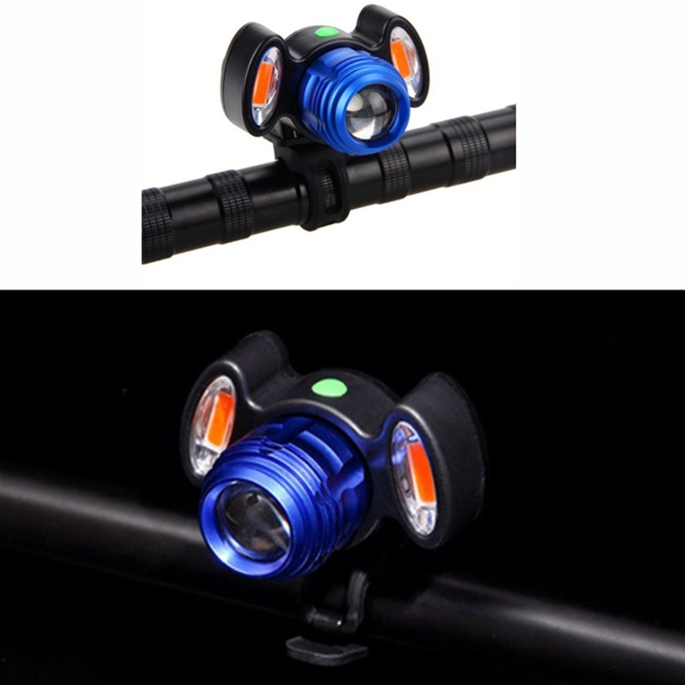 

Bicycle Headlight Mountain Bike USB Charging Warning Light(Blue)