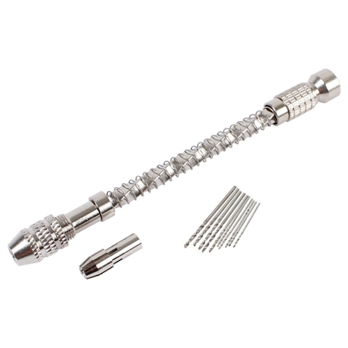 

HIAIM Punch Semi-automatic Twist Drill Hand Drill Set, Specification: Hand Drills +0.6-2.0 Bits 10 PCS