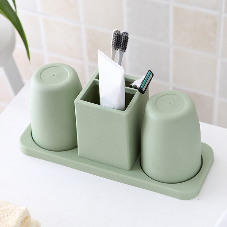 

Couple Double Wash Set Student Bedroom Toothbrush Holder(Green)